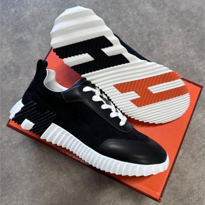 Hermes | White Black Suede Orange Schoenen