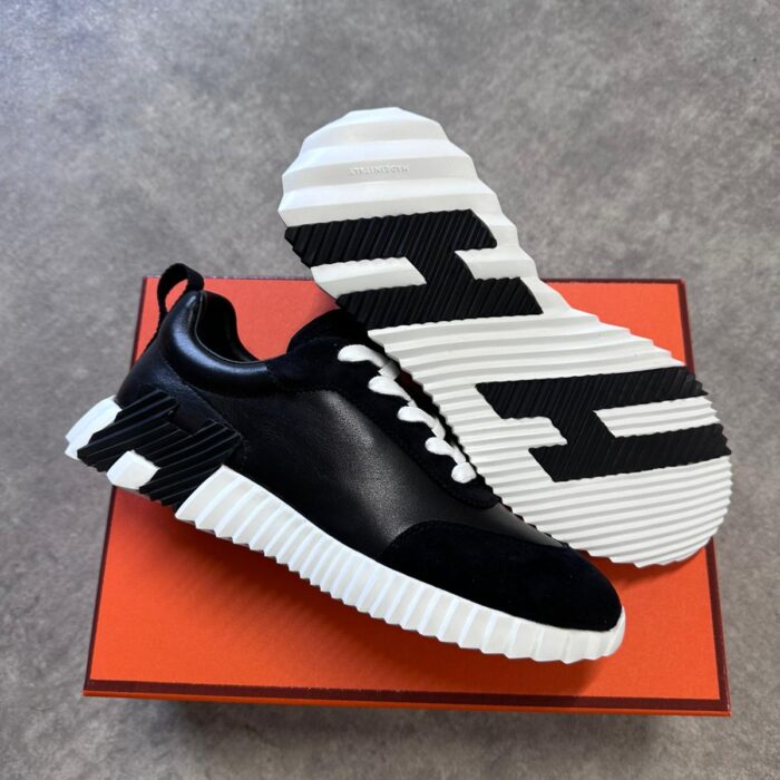 Hermes |  White Black Leer Schoenen