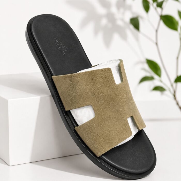Hermes izmir sandal black brown