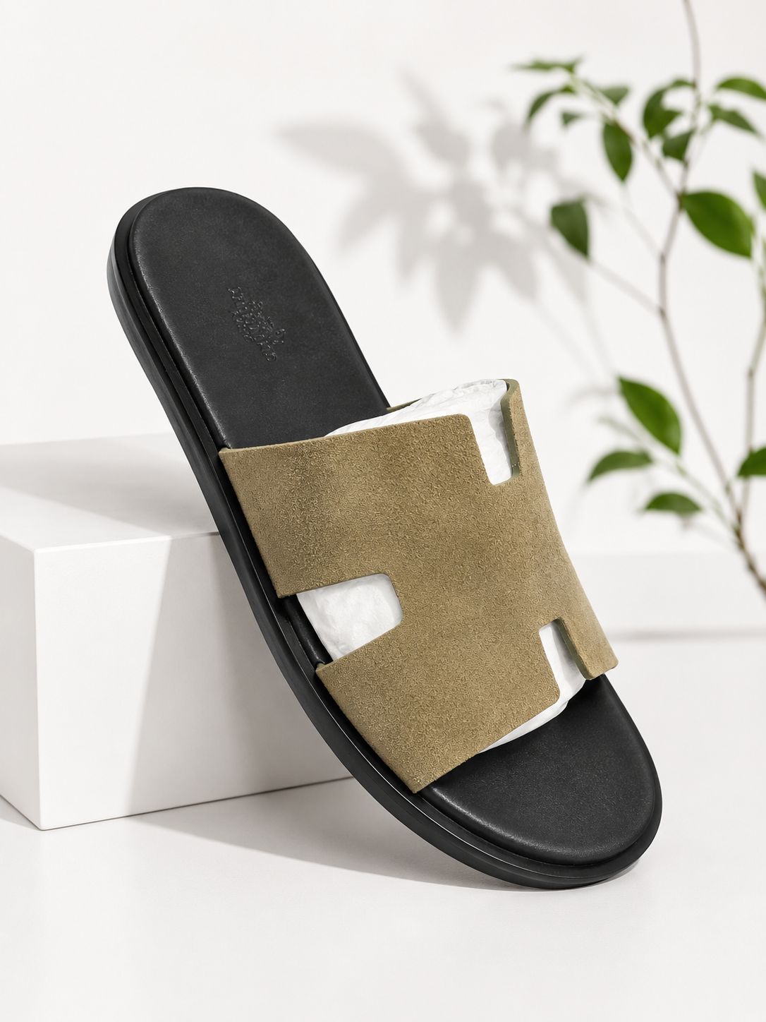 Hermes izmir sandal black brown